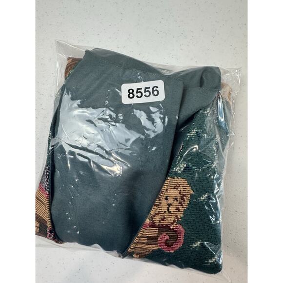 Noahs Ark Vest Handmade Tapestry Animal Scene Christian Green - Picture 7 of 7